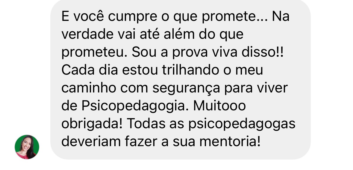 Print de depoimento dizendo ser prova viva dos resultados